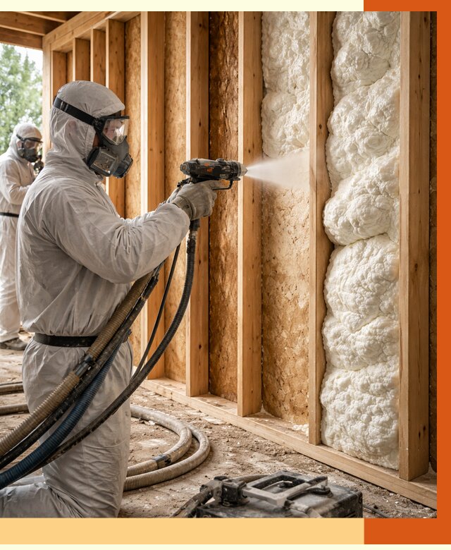 Утепление каркасного дома ППУ в Усть-Джегуте от 2834 руб./м2 — работа под ключ | ТепломастерСтд