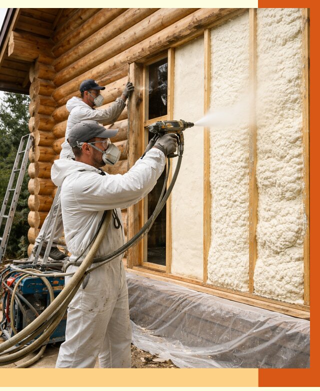 Утепление деревянного дома ППУ в Усть-Джегуте от 4252 руб/м2 | ТепломастерСтд — под ключ