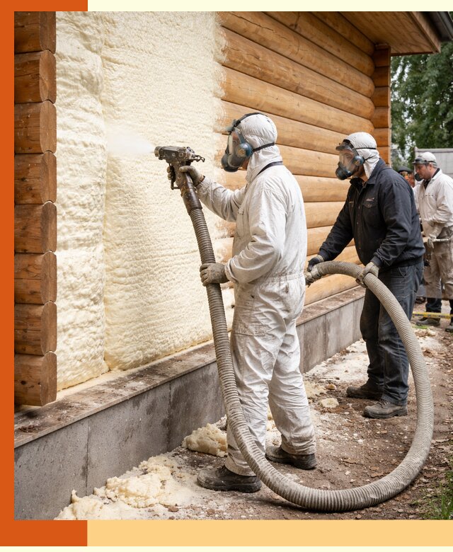 Утепление дома из бруса пенополиуретаном в Усть-Джегуте