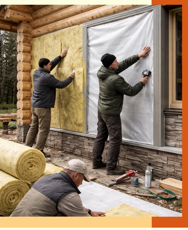 Утепление бревенчатого дома в Усть-Джегуте от 7744 руб/м2 — заказать под ключ | ТепломастерСтд