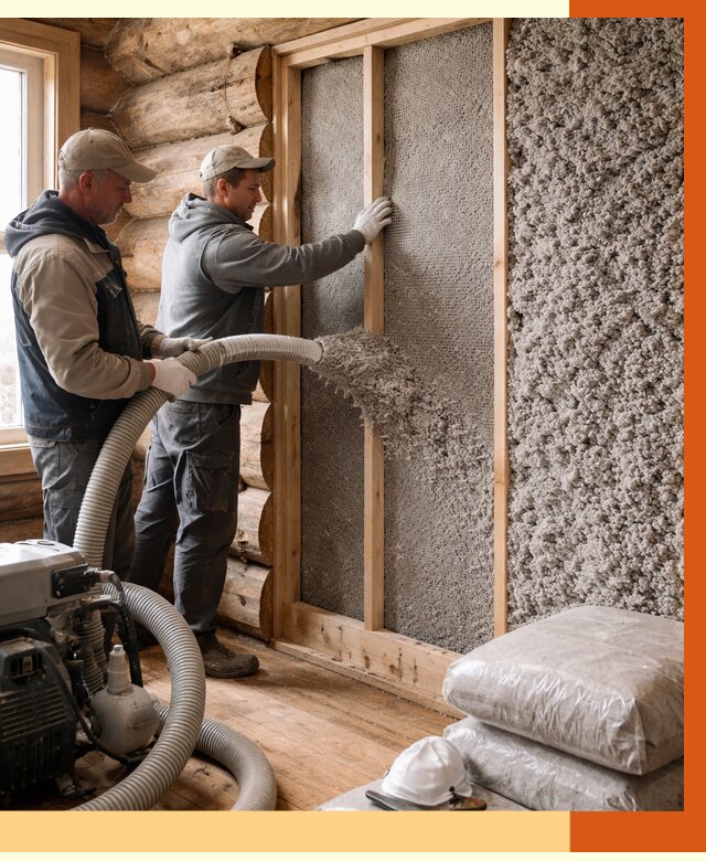 Утепление бревенчатого дома эковатой в Усть-Джегуте от 2784 руб. | ТепломастерСтд