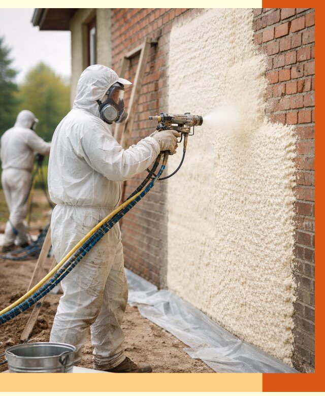 Утепление кирпичного дома ППУ в Усть-Джегуте под ключ от 6580 руб. | ТепломастерСтд