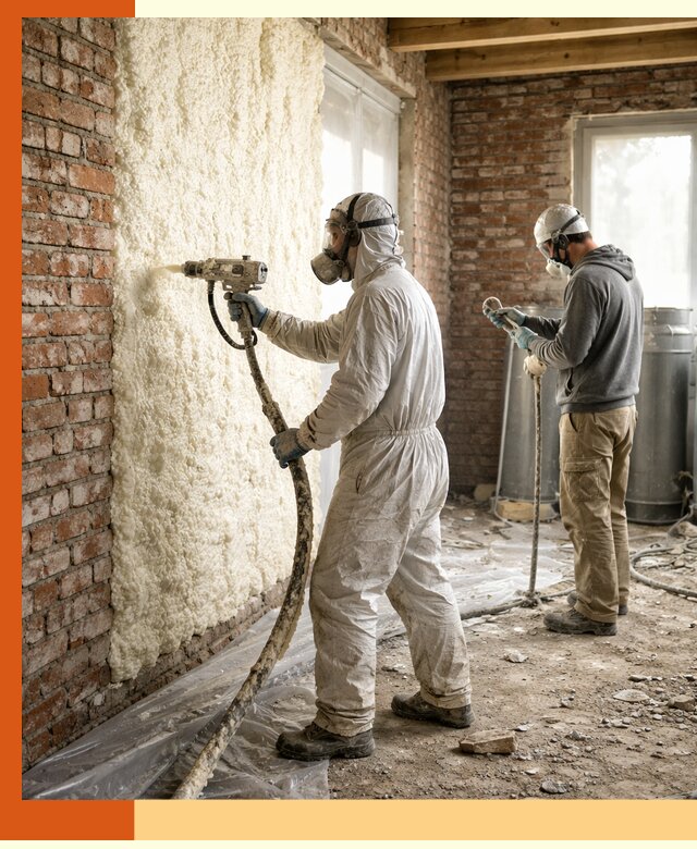 Утепление кирпичного дома пенополиуретаном в Усть-Джегуте