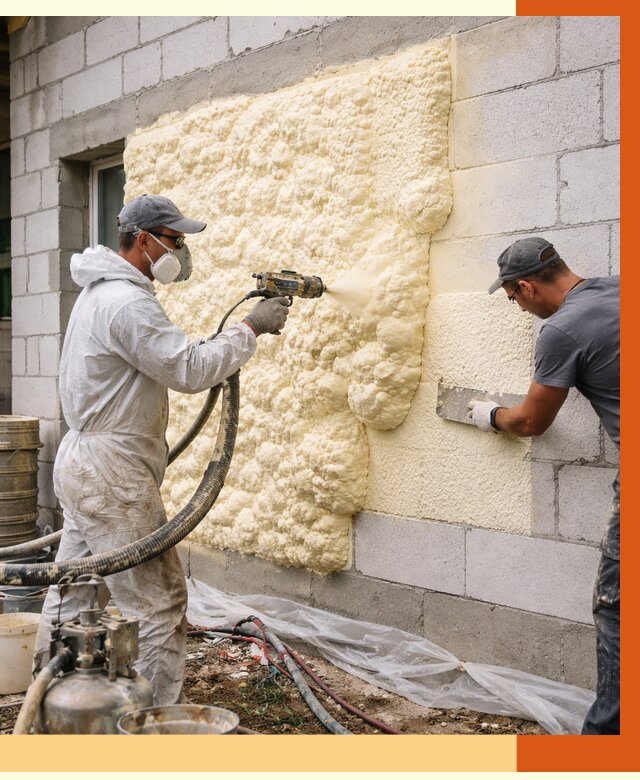 Утепление дома из газобетона ППУ в Усть-Джегуте от 4859 руб./м² под ключ | ТепломастерСтд