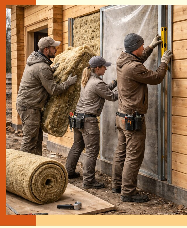 Утепление дома из двойного бруса в Усть-Джегуте качественно и надёжно