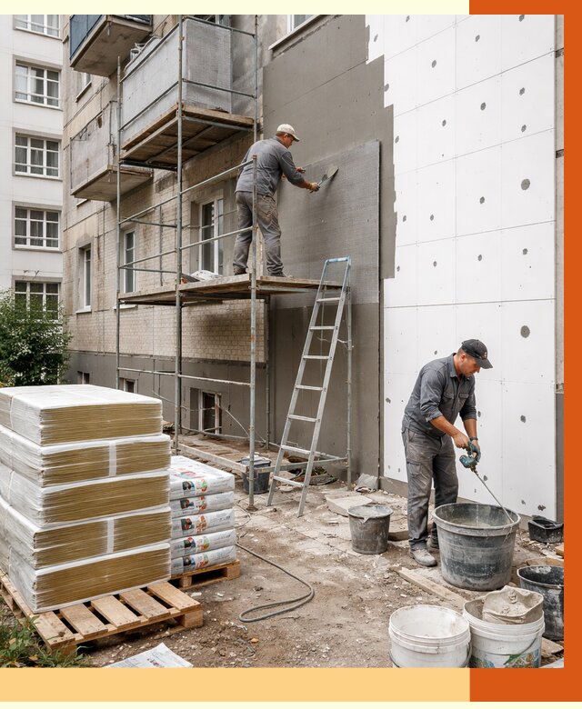 Утепление квартиры снаружи в Усть-Джегуте от 6226 руб/м2 под ключ | ТепломастерСтд