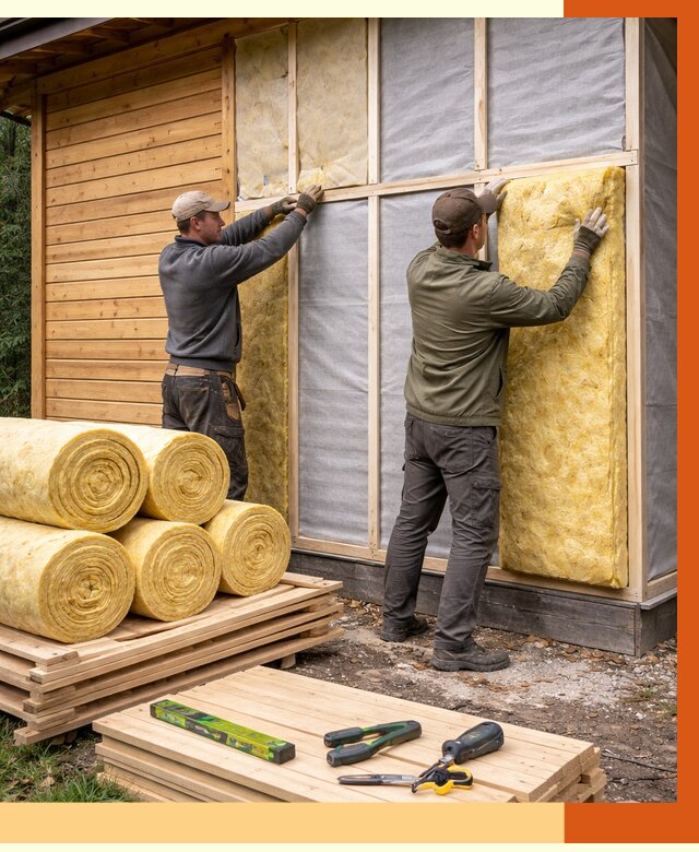 Утепление бани снаружи в Усть-Джегуте от 86046 руб. под ключ | ТепломастерСтд