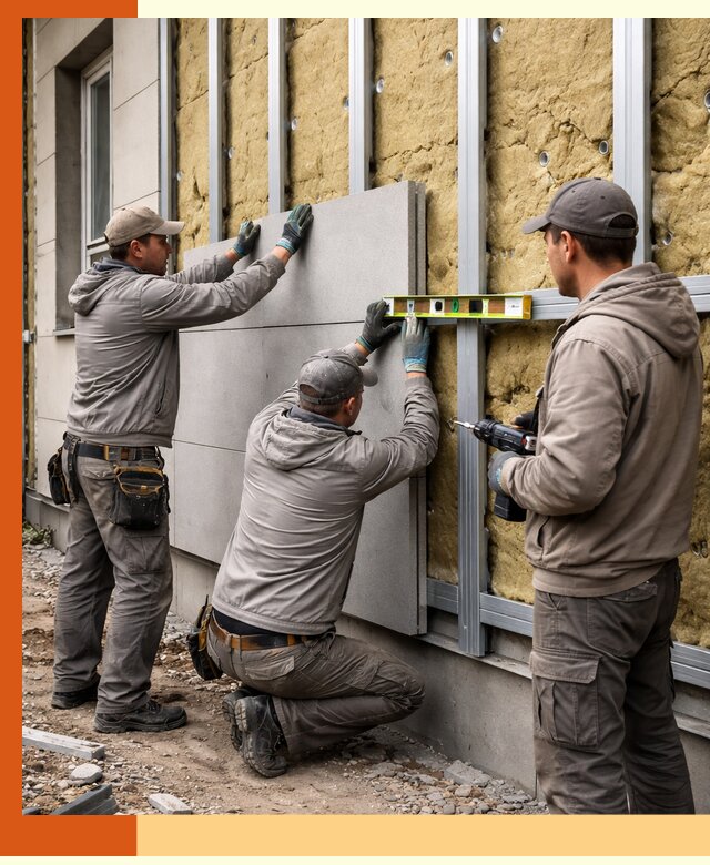 Утепление вентилируемого фасада под ключ в Усть-Джегуте