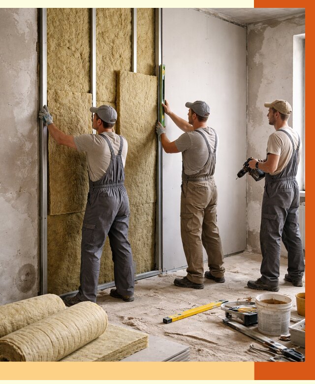 Утепление стен изнутри в Усть-Джегуте от 2278 руб/м² под ключ | ТепломастерСтд