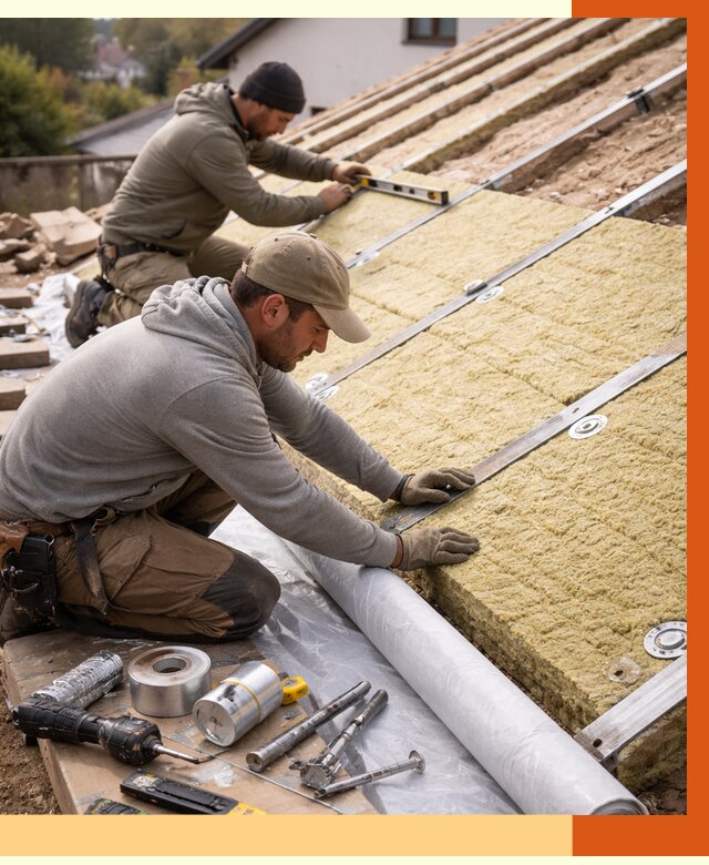 Утепление крыши снаружи в Усть-Джегуте под ключ от 1215 руб./м2 | ТепломастерСтд