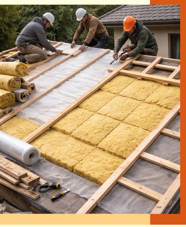 Утепление скатной крыши в Усть-Джегуте от 1265 руб./м2 под ключ | ТепломастерСтд