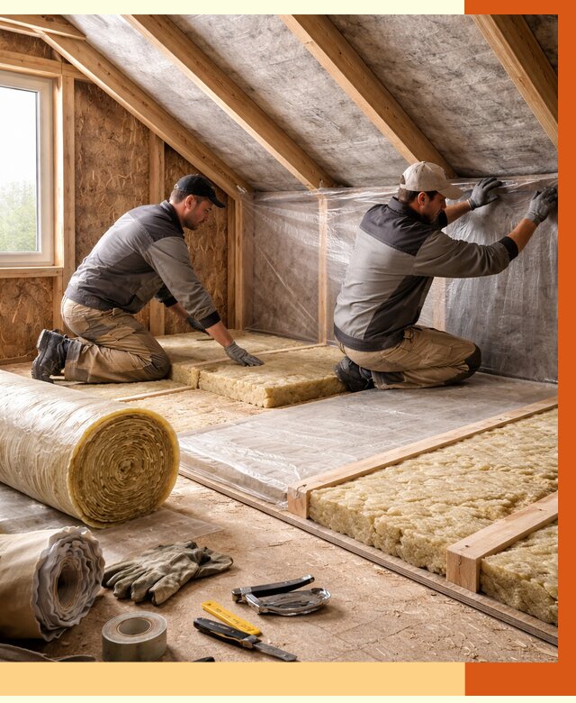 Утепление чердака в Усть-Джегуте от 7592 руб/м² — теплоизоляция и комплексное утепление под ключ | ТепломастерСтд