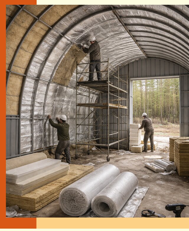 Утепление арочного ангара под ключ в Усть-Джегуте