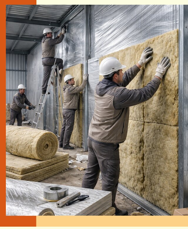 Утепление металлического склада в Усть-Джегуте: теплоизоляция и герметизация