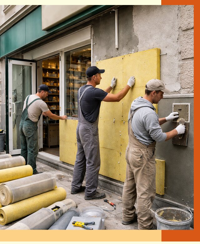 Утепление магазина в Усть-Джегуте от 4555 руб/м2 — цена, стены и снаружи | ТепломастерСтд