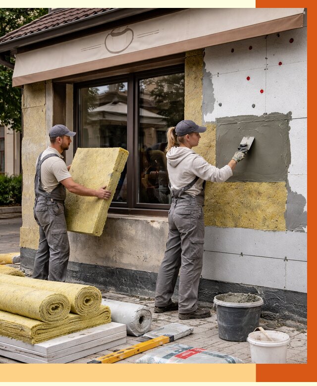 Утепление кафе в Усть-Джегуте от 4252 руб/м2 — комплексно под ключ | ТепломастерСтд