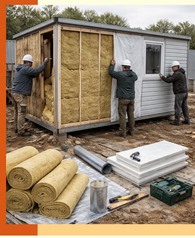 Утепление строительной бытовки под ключ в Усть-Джегуте для любых условий