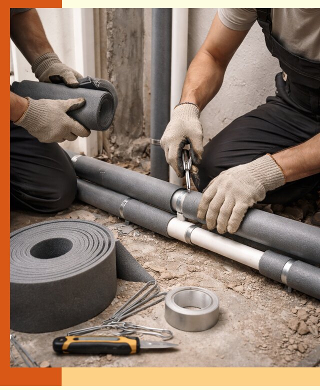 Утепление труб водоснабжения в Усть-Джегуте — монтаж и защита сети