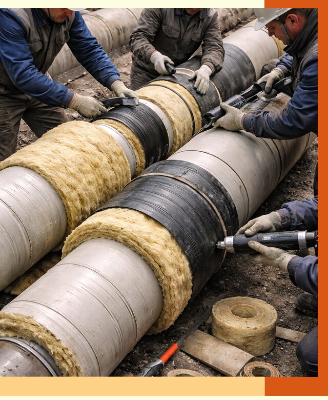 Утепление трубопровода в Усть-Джегуте под ключ от 1873 руб. — надежно и выгодно | ТепломастерСтд