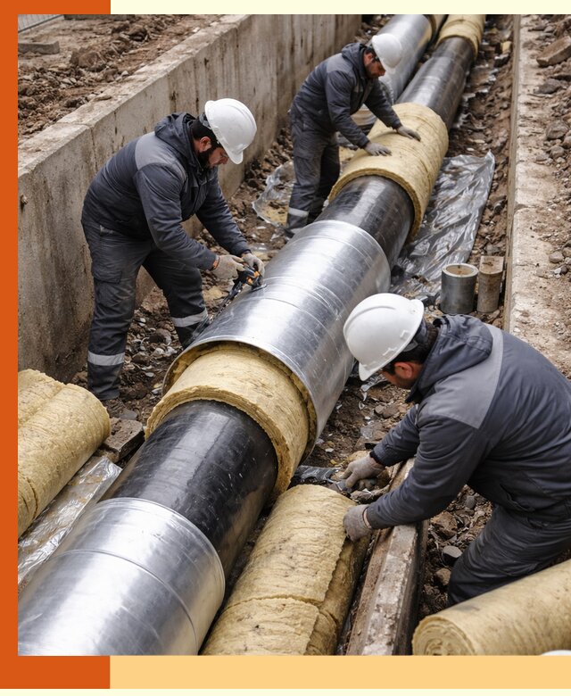 Утепление теплотрассы в Усть-Джегуте: утеплительные работы и материалы