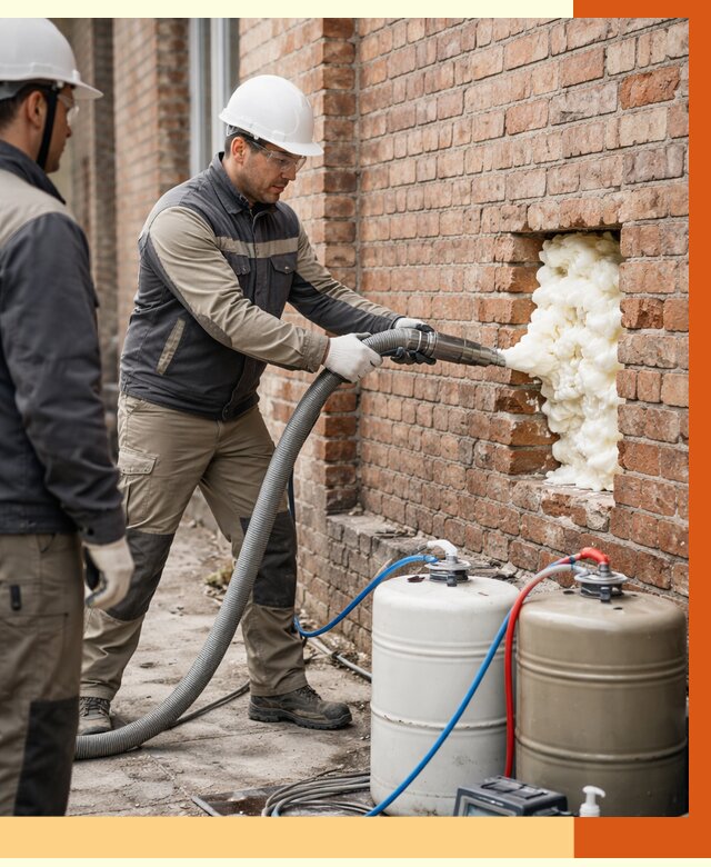 Заливка ППУ в пустоты кирпичной стены в Усть-Джегуте от 2784 руб. | ТепломастерСтд