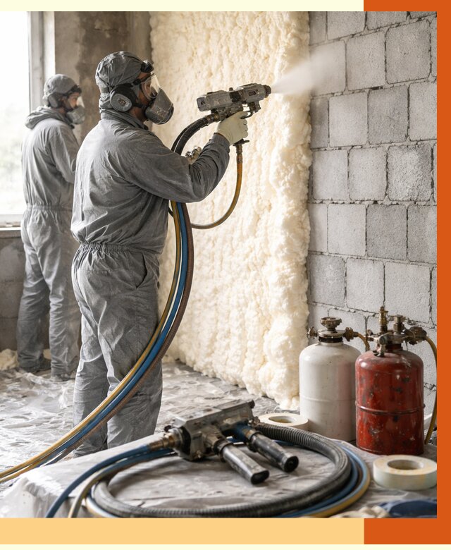 Утепление блочной стены ППУ в Усть-Джегуте от 4302 руб./м² — ТепломастерСтд