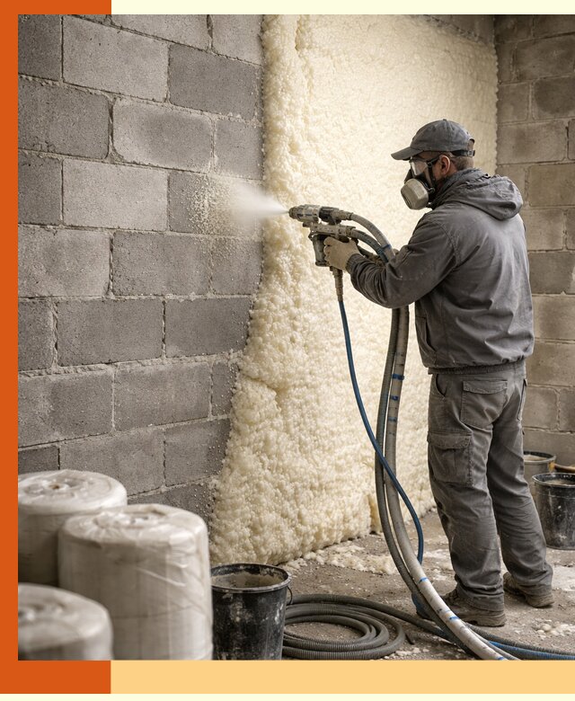 Утепление блочной стены ППУ в Усть-Джегуте качественно и надёжно