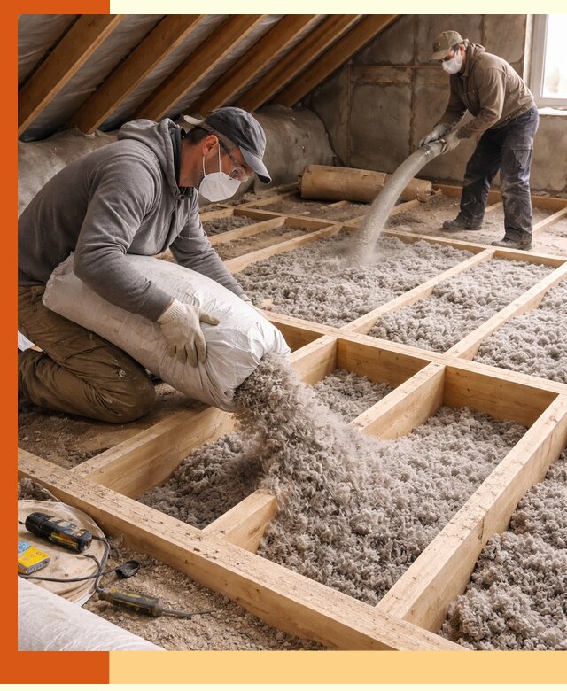 Заполнение полостей чердачного перекрытия в Усть-Джегуте качественно и надёжно