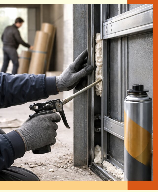 Заполнение пустот ворот в Усть-Джегуте от 4555 руб. — заливка ППУ, утепление под ключ | ТепломастерСтд