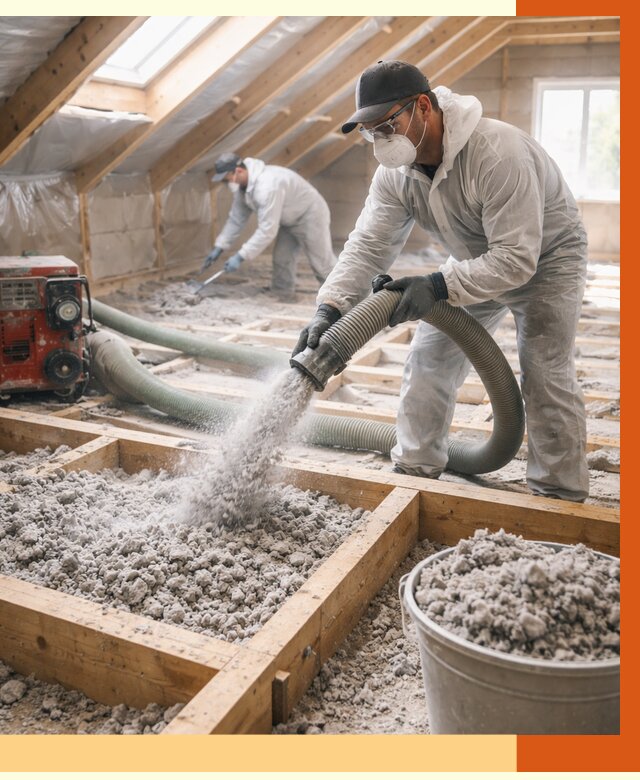 Утепление эковатой в Усть-Джегуте от 2986 руб./м2 — монтаж и задувка | ТепломастерСтд