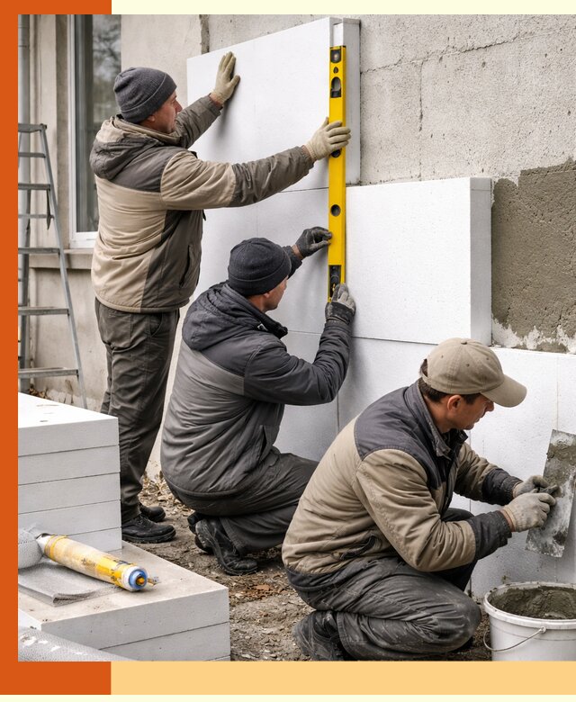 Утепление пенопластом наружных стен и фасадов в Усть-Джегуте