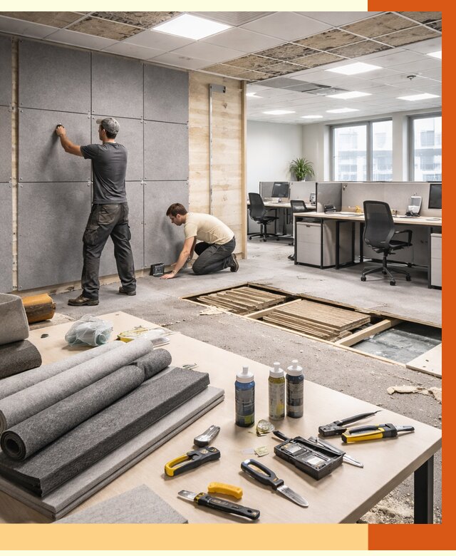 Профессиональная шумоизоляция офиса в Усть-Джегуте от 6833 руб. за м2 | ТепломастерСтд