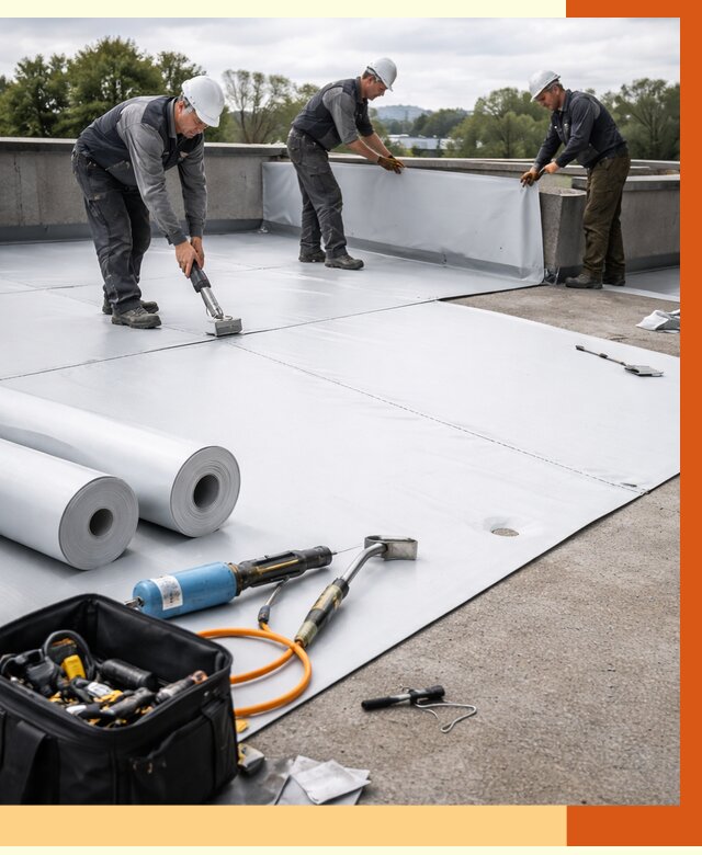 Гидроизоляция мембранной кровли в Усть-Джегуте от 7592 руб./м² — профессионально | ТепломастерСтд