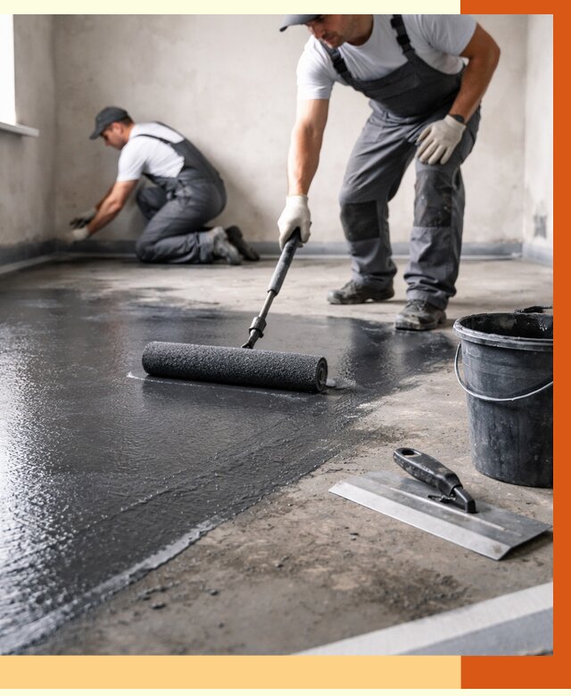 Профессиональная гидроизоляция пола в Усть-Джегуте от 8605 руб. под ключ | ТепломастерСтд