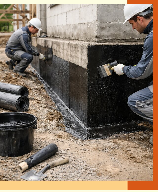 Гидроизоляция фундамента в Усть-Джегуте от 1265 руб. — профессионально, под ключ | ТепломастерСтд