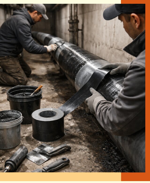 Гидроизоляция труб в Усть-Джегуте от 2531 руб. — профессиональная герметизация | ТепломастерСтд