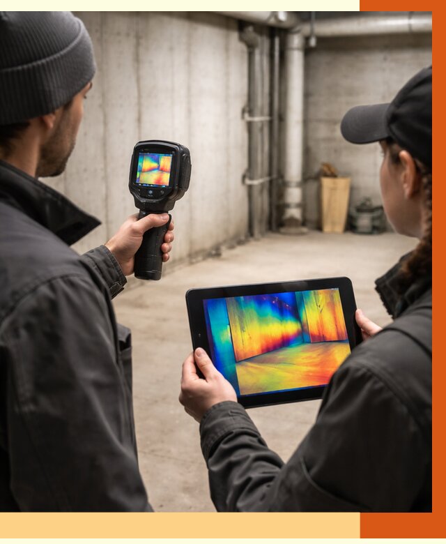 Тепловизионное обследование подвала в Усть-Джегуте от 4555 руб. — проверка гидроизоляции | ТепломастерСтд