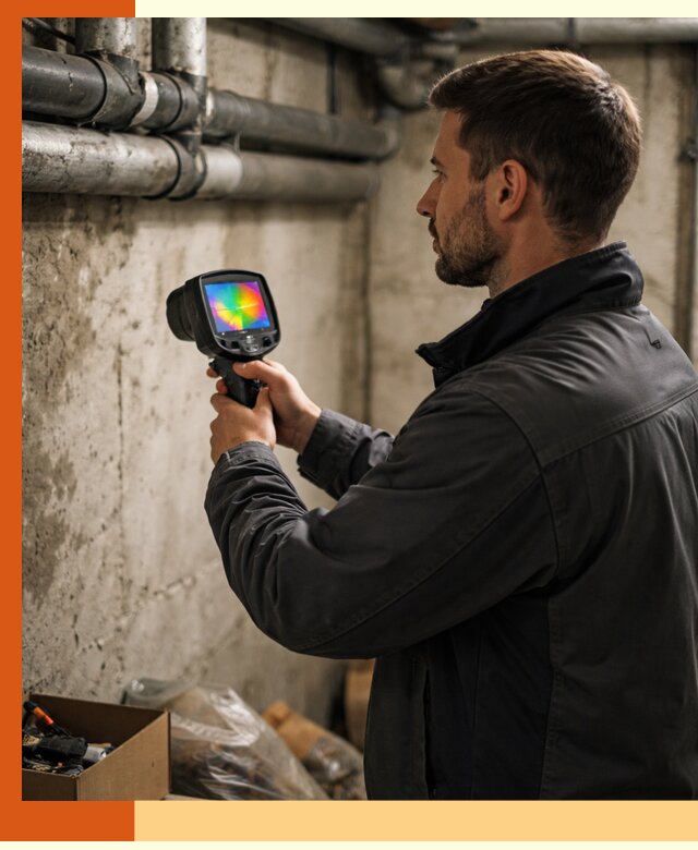 Тепловизионное обследование подвала в Усть-Джегуте для поиска утечек тепла