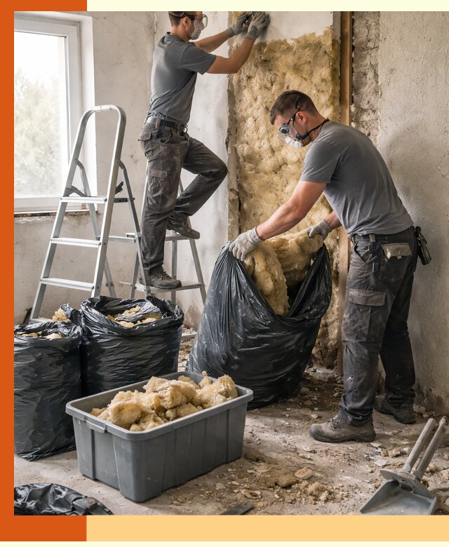 Демонтаж старого утеплителя и вывоз отходов в Усть-Джегуте