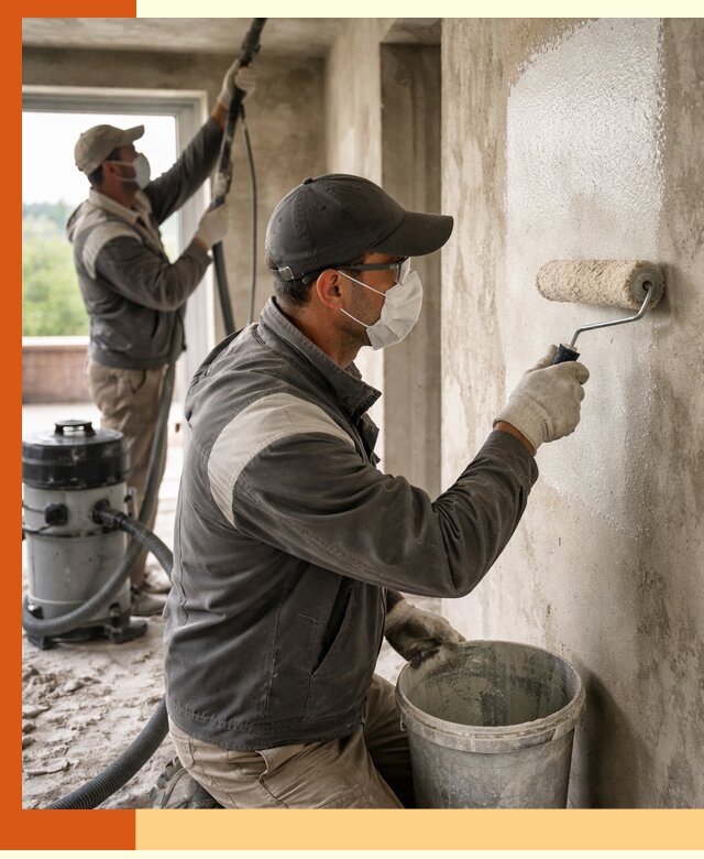 Подготовка поверхности под напыление утеплителя в Усть-Джегуте