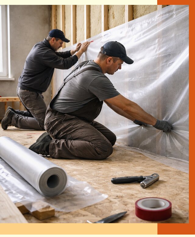 Монтаж пароизоляции в Усть-Джегуте от 2531 руб. — установка и укладка под ключ | ТепломастерСтд