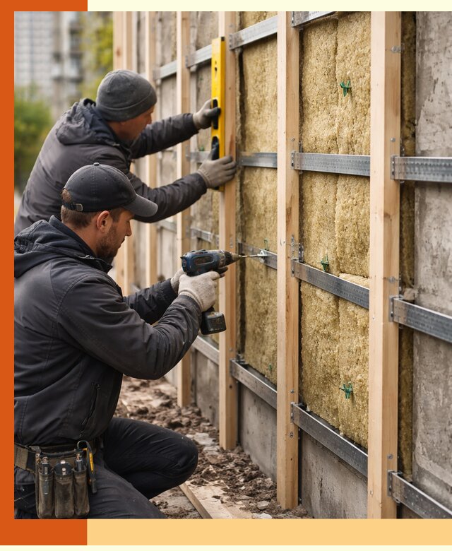 Монтаж обрешетки под утепление зданий и квартир в Усть-Джегуте
